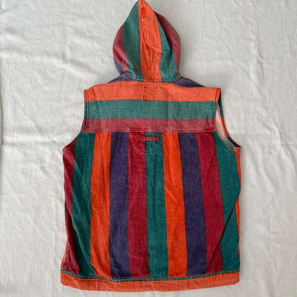 Details Express Sleeveless Hooded Striped Pullover - Picture 12 of 13